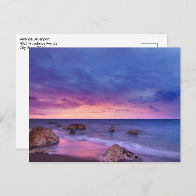 Beautiful Sunset Coastal Photograph Postcard (Front/Back)
