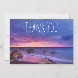 Beautiful Sunset Coastal Photograph Thank You Card