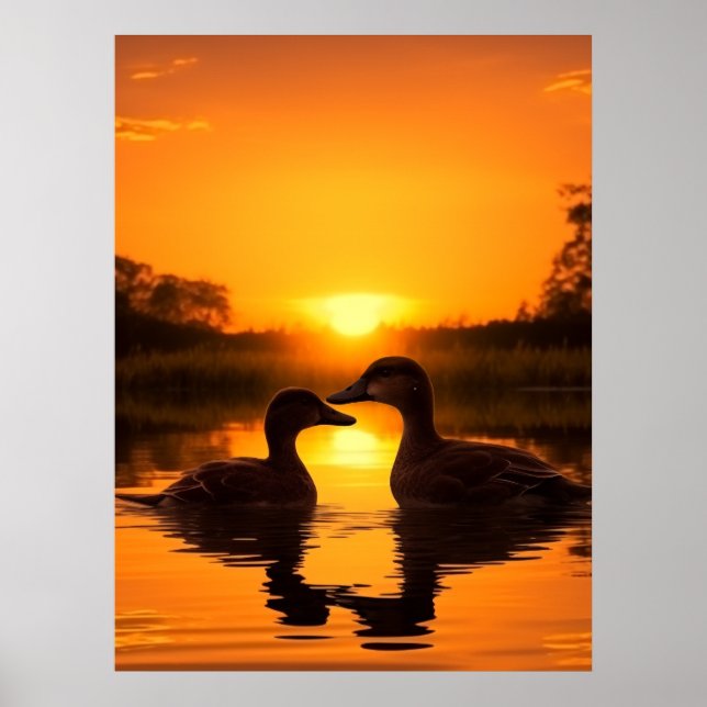 Beautiful Sunset Duck Poster (Front)