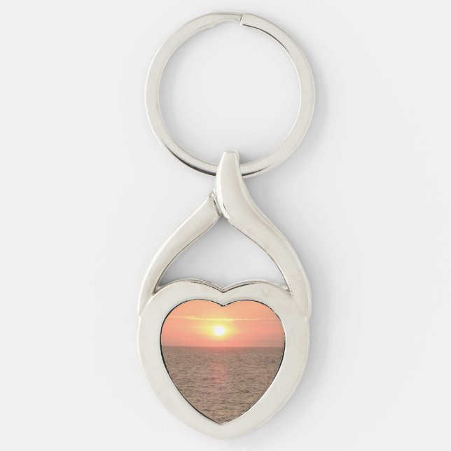 Beautiful Sunset Heart Keychain (Front)
