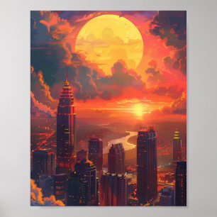 Beautiful Sunset in Atlanta Georgia USA Poster