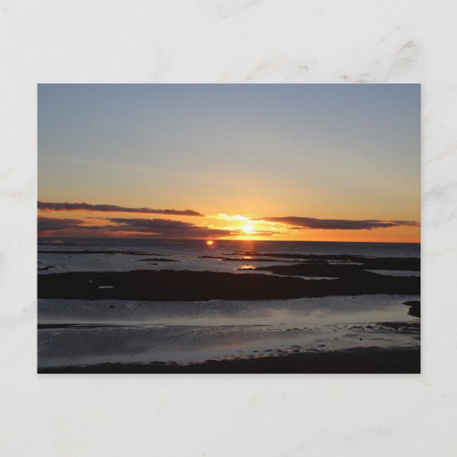 Beautiful sunset in Iceland postcard (Front)