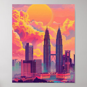 Beautiful Sunset in Kuala Lumpur Malaysia Poster