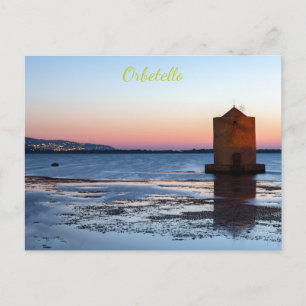 Beautiful sunset in Orbetello, Tuscany Postcard