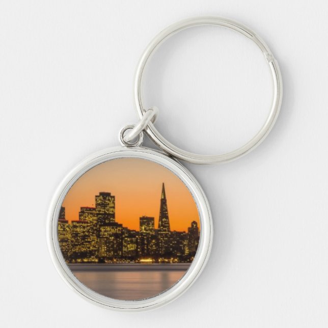 Beautiful sunset in San Francisco Key Ring (Front)