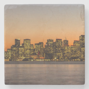 Beautiful sunset in San Francisco Stone Coaster