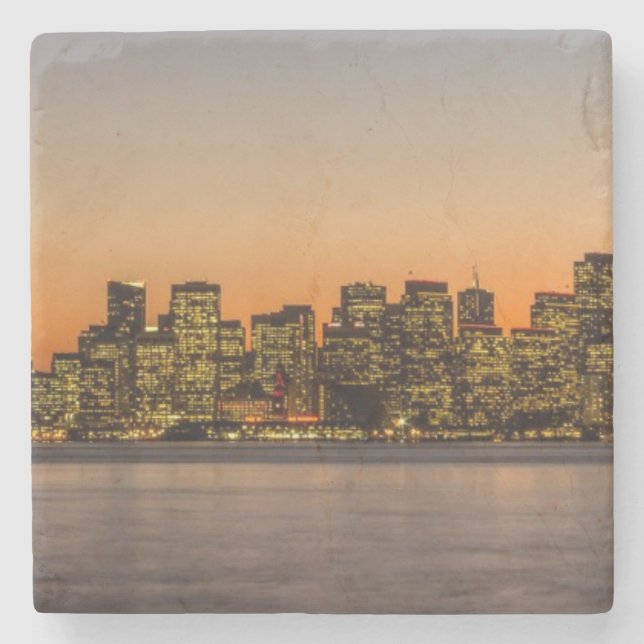 Beautiful sunset in San Francisco Stone Coaster (Front)