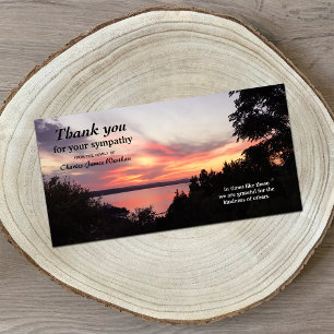 Beautiful Sunset Memorial Sympathy Thank You Photo Card