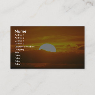 Beautiful Sunset: Moorea, outer reef pass, Tahiti Business Card