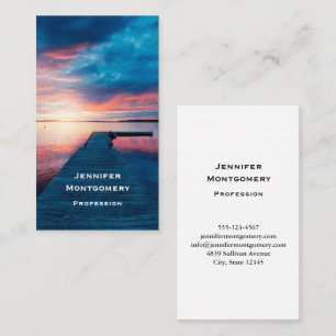 Beautiful Sunset on a Calm Lake Business Card