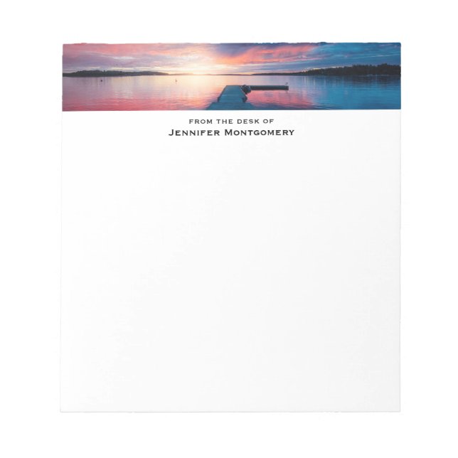 Beautiful Sunset on a Calm Lake Notepad (Front)