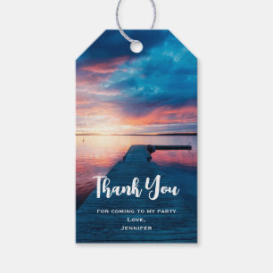Beautiful Sunset on a Calm Lake Party Thank You Gift Tags