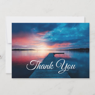 Beautiful Sunset on a Calm Lake Thank You Card