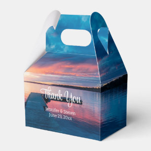 Beautiful Sunset on a Calm Lake Wedding Thank You Favour Box