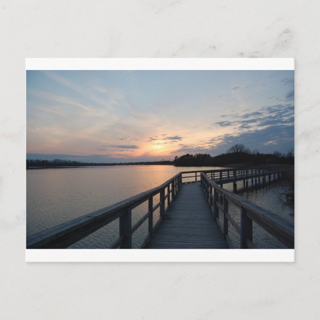 Beautiful Sunset On a Dock Postcard (Front)