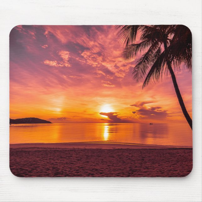 Beautiful Sunset on the Beach Mouse Pad (Front)