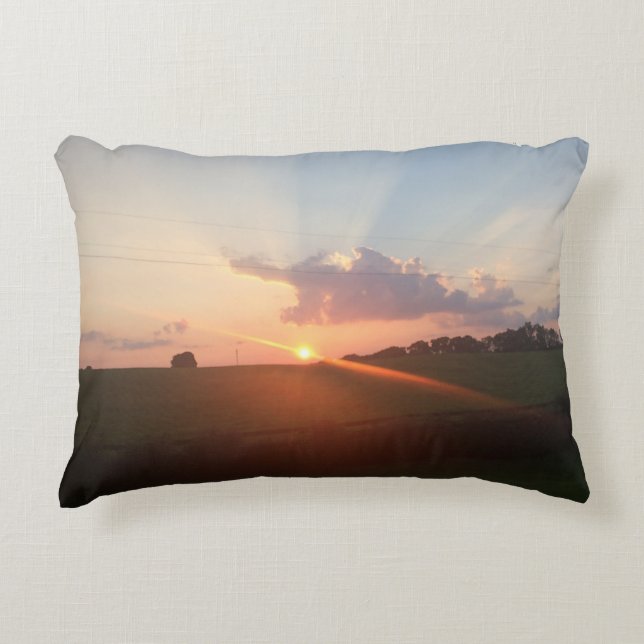 Beautiful Sunset on the Hill  Decorative Cushion (Front)
