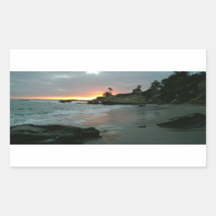Beautiful Sunset on the Shore Cliffs Rectangular Sticker