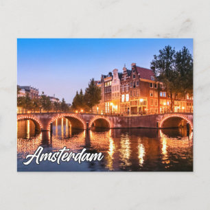 Beautiful Sunset Over Amsterdam, Netherlands Postcard