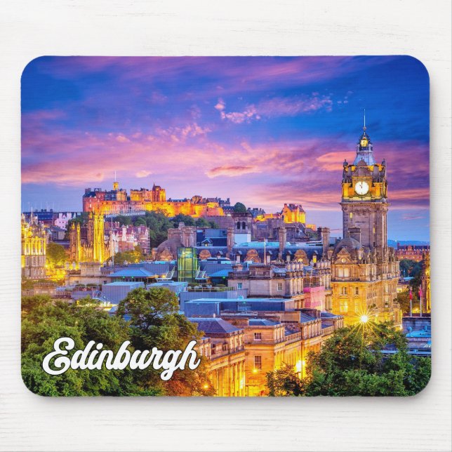 Beautiful Sunset Over Edinburgh, Scotland Mouse Pad (Front)