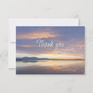 Beautiful Sunset Over Lake Scenery Thank You Card