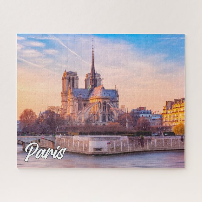 Beautiful Sunset Over Paris, France Jigsaw Puzzle (Horizontal)