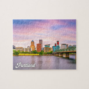 Beautiful Sunset Over Portland, Oregon Jigsaw Puzzle