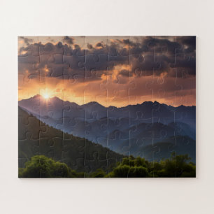 Beautiful Sunset Over The Mountains Jigsaw Puzzle