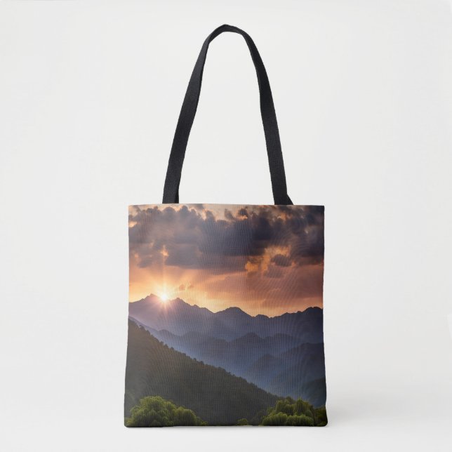 Beautiful Sunset Over The Mountains Tote Bag (Front)