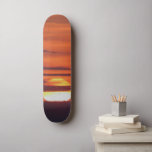 Beautiful Sunset Photo Skateboard<br><div class="desc">A photo of a beautiful sunset on a orange and yellow sky with clouds. The photo is edited.</div>