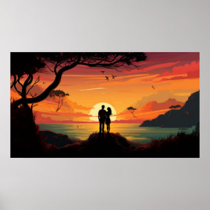 Beautiful sunset poster