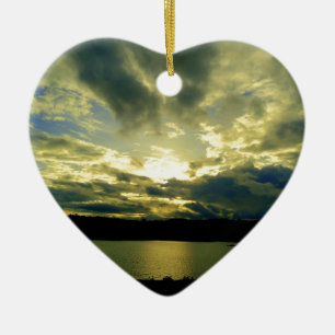 Beautiful Sunset Scenic Landscape Photographic Art Ceramic Ornament