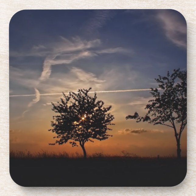 Beautiful Sunset Scenic Landscape Photographic Art Coaster (Front)