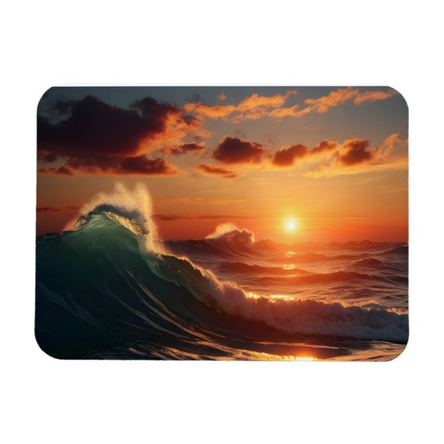 Beautiful sunset sea magnet (Horizontal)