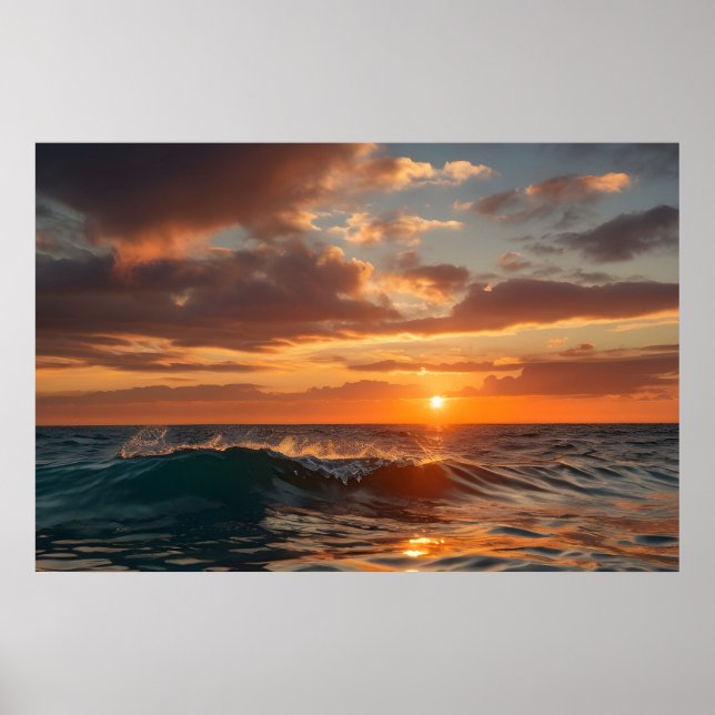 Beautiful sunset sea poster (Front)