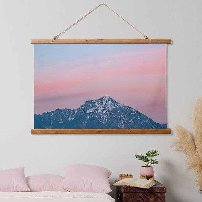 Beautiful sunset sky above mountain Storžič, Slove Hanging Tapestry (Bedroom)
