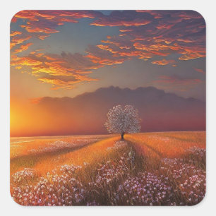 Beautiful Sunset Square Sticker
