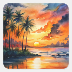 Beautiful Sunset Square Sticker