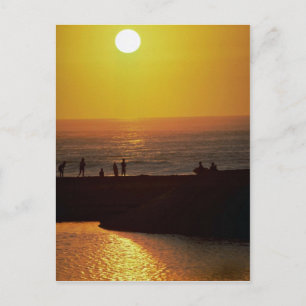 Beautiful Sunset: Waimea Bay, North Shore, Oahu, H Postcard