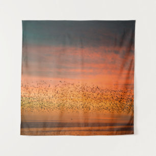 BEAUTIFUL SUNSET WITH BIRDS TAPESTRY