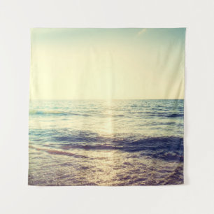 Beautiful Sunset with sea and beach - Vintage and Tapestry
