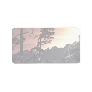 Beautiful Sunset: Yellow Mountain, China Label