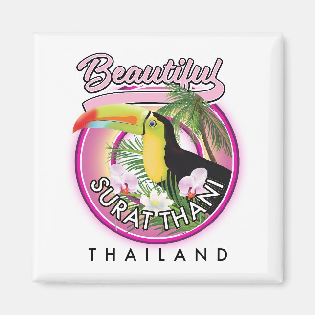Beautiful Surat Thani thailand logo Magnet (Front)