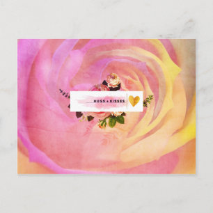 Beautiful, surreal, abstract, colourful,rose,flora postcard