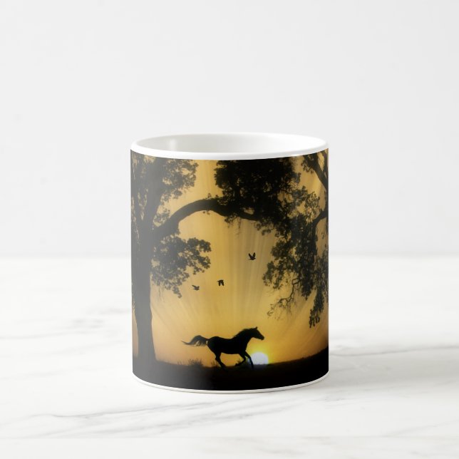 Beautiful Surreal Running Horse Coffee Mug (Center)
