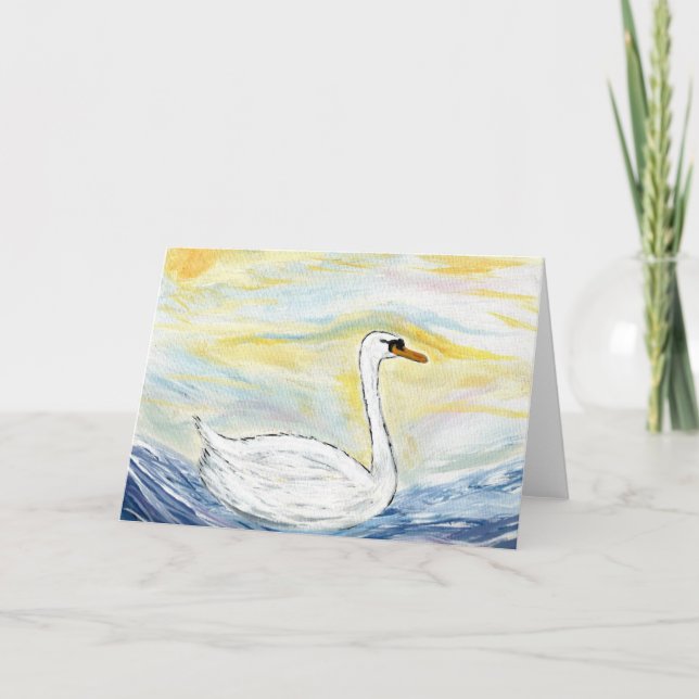 Beautiful Swan Blank Note Card (Front)