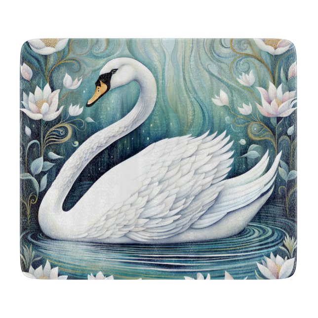 Beautiful Swan Cutting Board (Front)