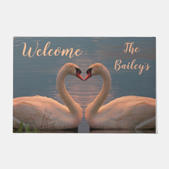 Beautiful swan Door Mat (Front)