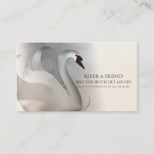Beautiful Swan Elegant Refer a Friend Client Card