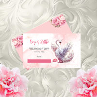 Beautiful Swan Floral Baby Shower Diaper Raffle